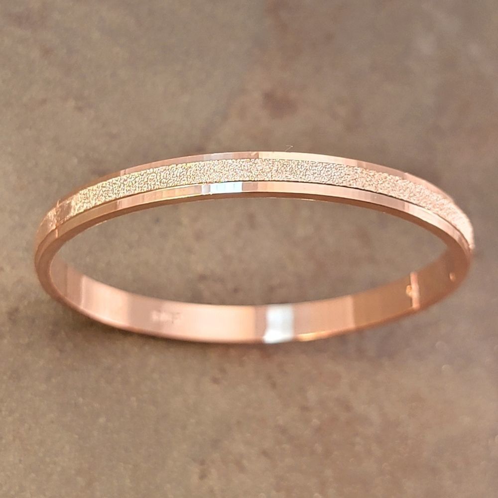 New 18k White Rose Gold Plated Faceted Stardust Hinge Bangle Bracelet